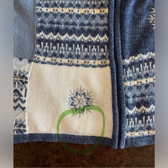 Classic Elements Christmas Plaid Blue Zip-Up Sweater - size 2XL - Picture 6 of 10